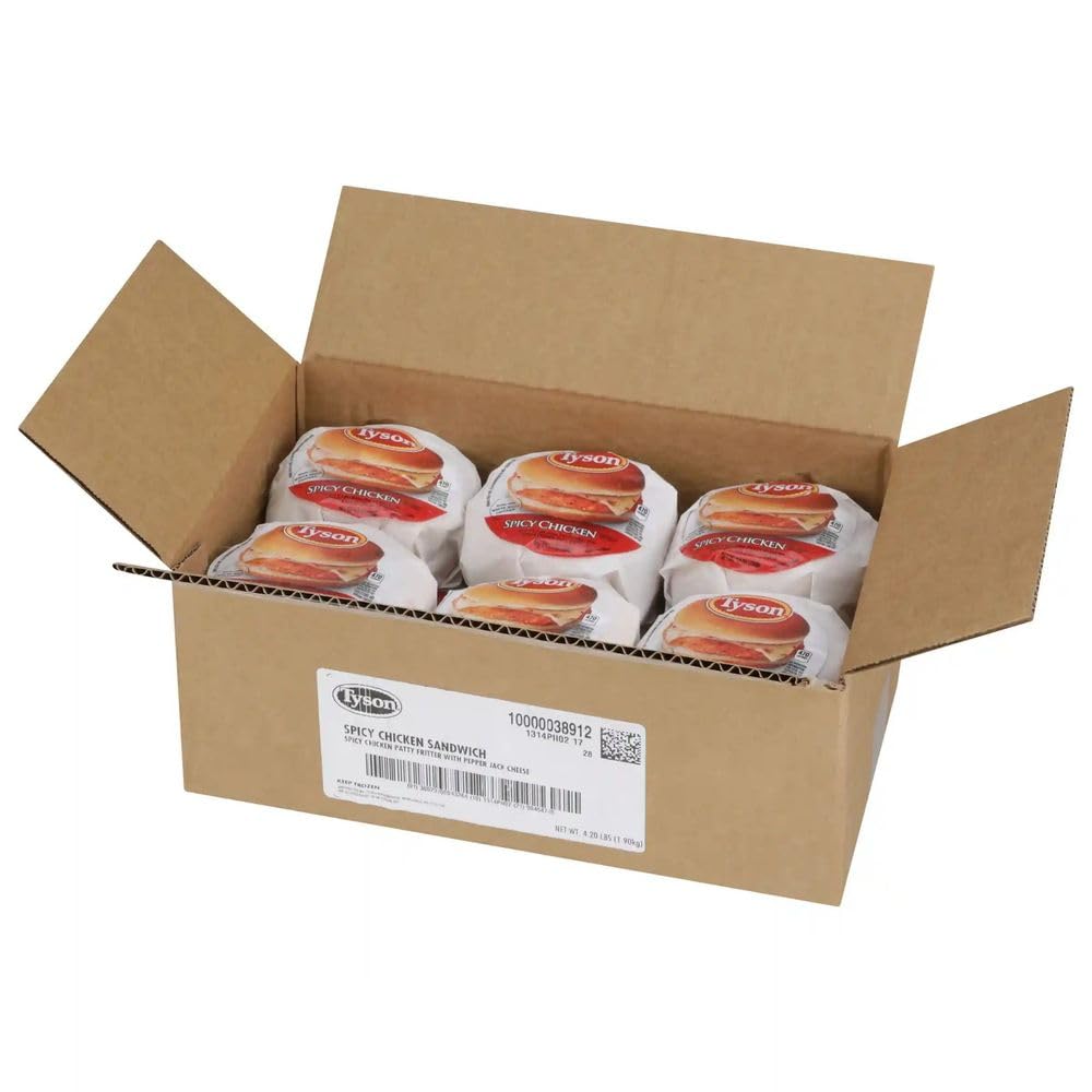 Tyson Spicy Chicken Sandwich, 5.5 Ounce -- 12 per case.
