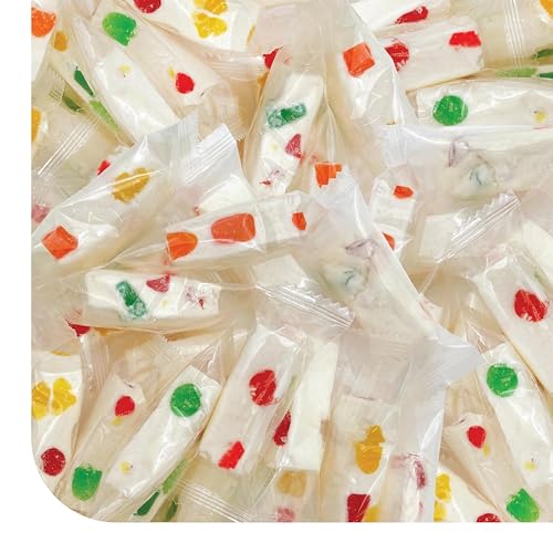 Jujube Nougat - 12 Ounce Pack - 35 Count - Nougat Candy with Fruit Jelly Pieces - Individually Wrapped Chewy Candy for Snacking, Office Bowls, Dessert