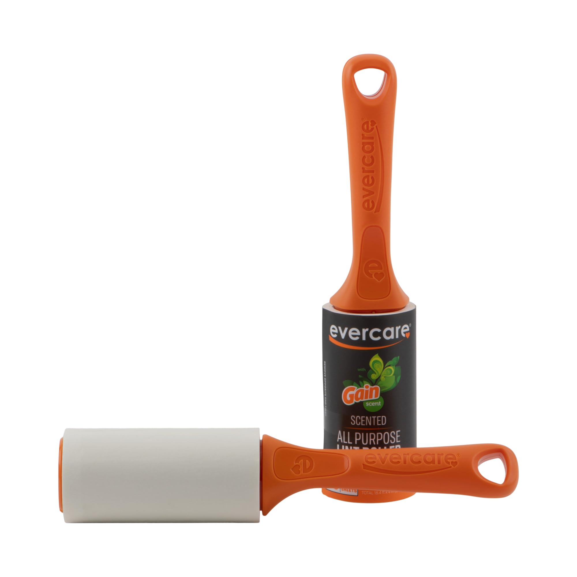 Evercare Lint Roller, Scented 40 Sheets, Two-Pack, Orange