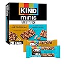 KIND Mini Snack Bars Variety Pack, Gluten Free, Low Sugar, Low Calorie Snacks, Salted Caramel Dark Chocolate Nut, Dark Chocolate Almond Coconut, 20