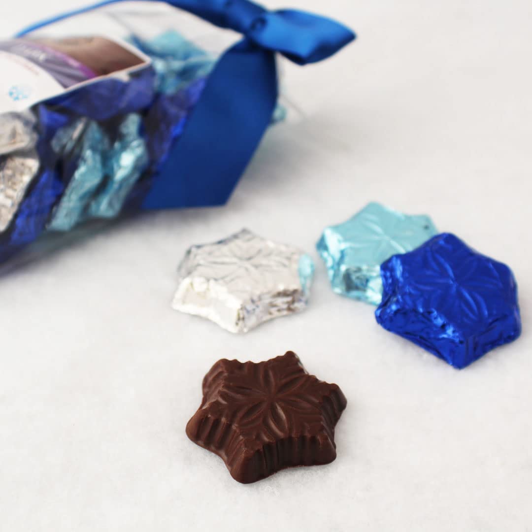 Vermont Nut Free Chocolates Holiday Chocolate Snowflakes (Dark Chocolate) 5 Ounces, Nut-Free, Egg-Free, Kosher