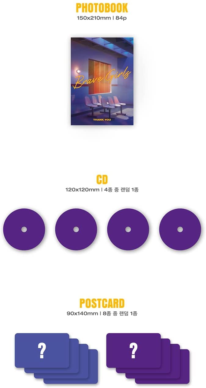 DREAMUS Brave Girls - Thank You (6th Mini Album) Album+Pre Order Limited Benefits+Gift(Decorative Stickers,Photocards,Top Loader Stcikers)