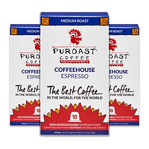 Puroast Low Acid Coffee | High Antioxidant | Classic | Espresso Capsule | 30 Count | Nespresso Compatible | Pack of 1