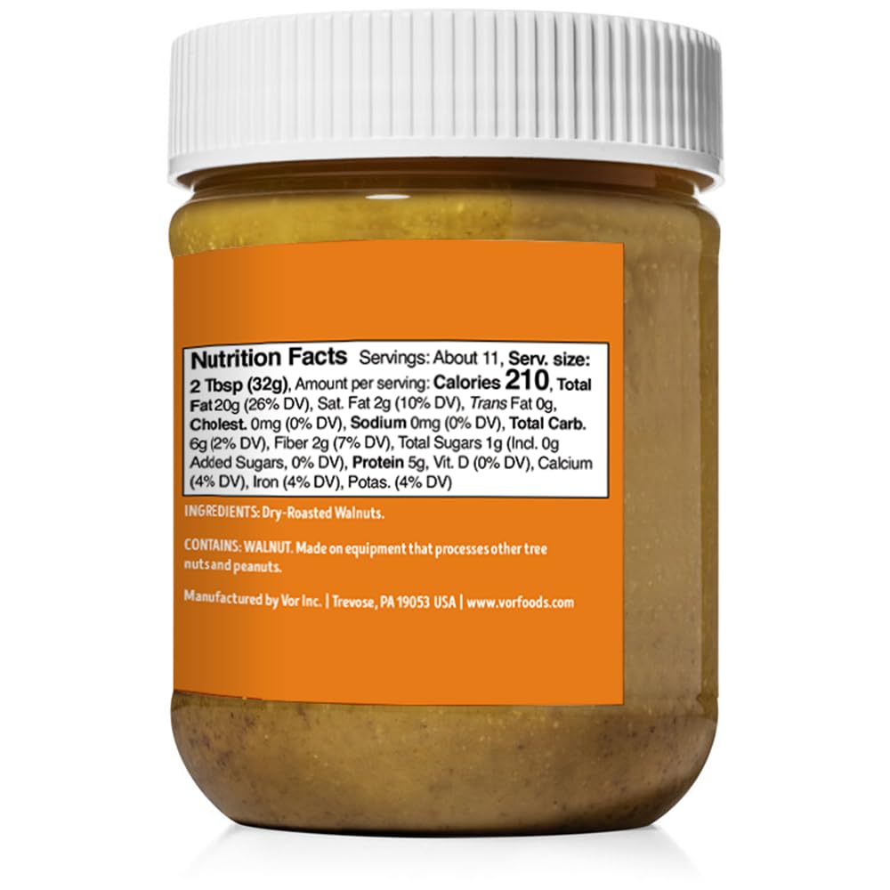 Vör Walnut Butter (12oz) | Single Ingredient | Vegan, Paleo and Keto-Friendly, Gluten-Free