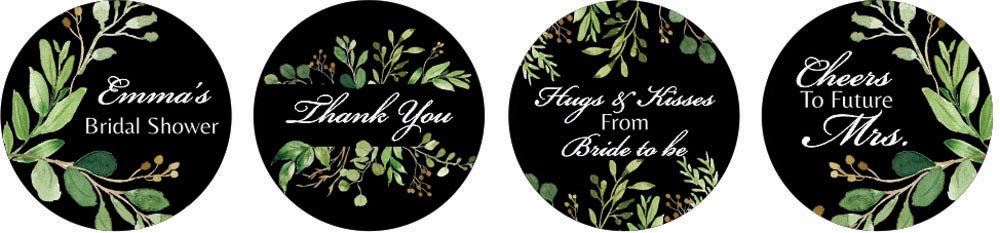 Darling Souvenir 190 Pcs Personalized Black Pre-Wedding Celebration Candy Drop Stickers - Self-Adhesive Mini Chocolate Wrappers for Bridal Shower