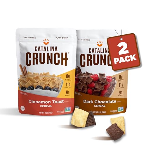 Catalina Crunch Protein Cereal - Breakfast Cereal with 10g of Protein, No Added Sugar - Gluten Free - Honey Nut with Almonds - 8 oz. Bag (Pack of 1)