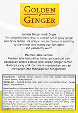 Sunny Ville Golden Ginger Herb Drops Lemon (sugar free), 100 Gram / 3.5 Oz