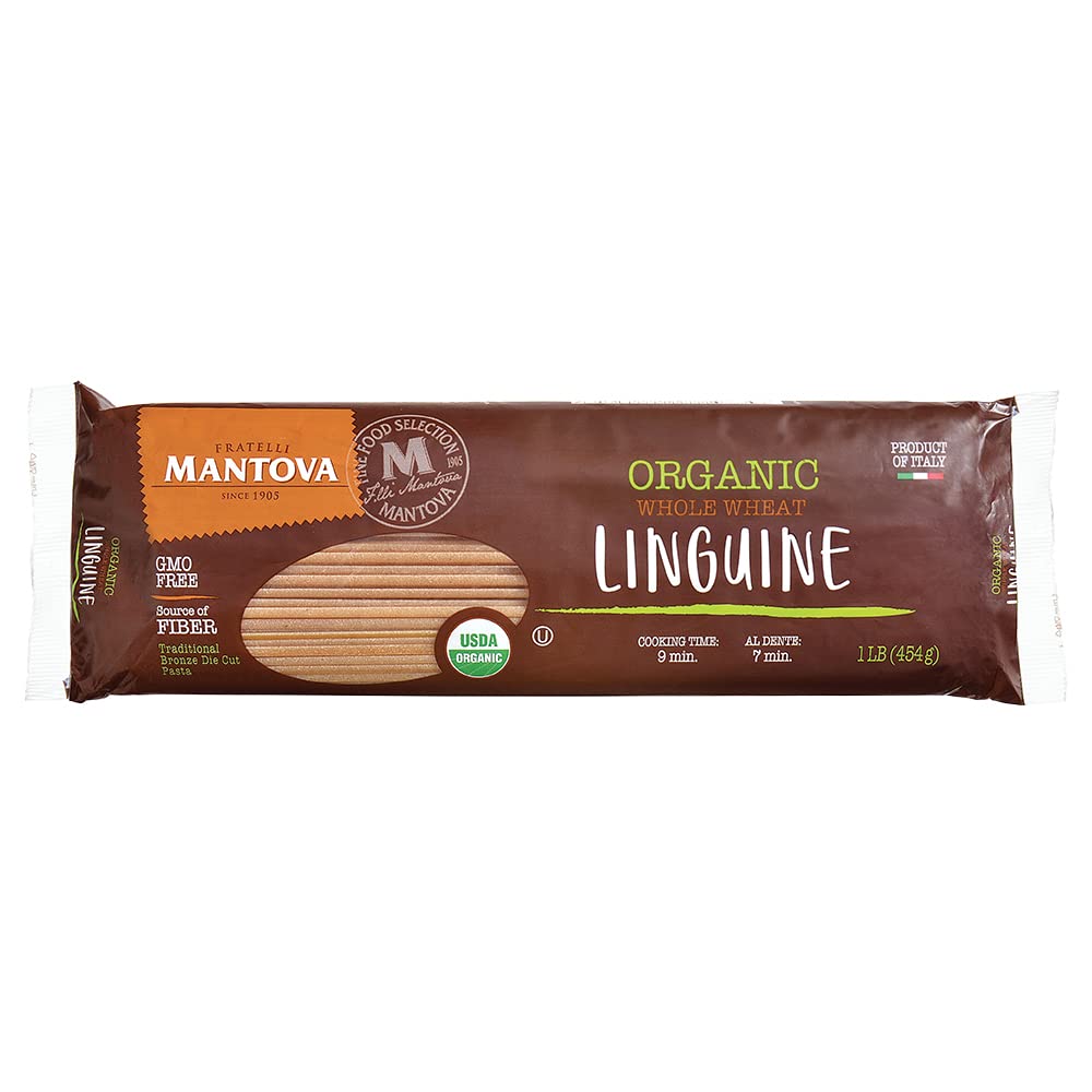 Mantova Organic Whole Wheat Linguine, 1 lb. (Pack 4)