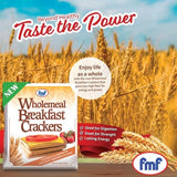 Wholemeal Breakfast Crackers, Light & Crunchy Biscuit (Pack Of 2 x 320g) Nutritious Snack, Delicious Combinations with Tea or Morning Coffee, 100%