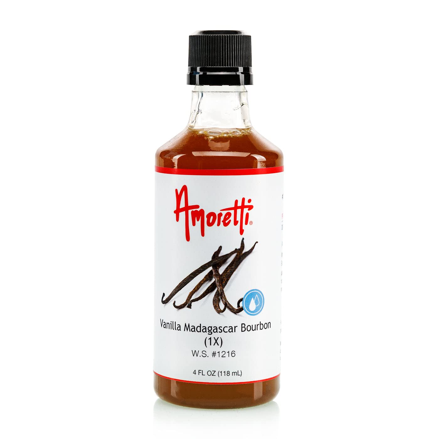 Amoretti - Vanilla Madagascar Bourbon Extract Water Soluble (1X) 2 oz - Highly Concentrated & Perfect For Pastry, Savory, Brewing, and more