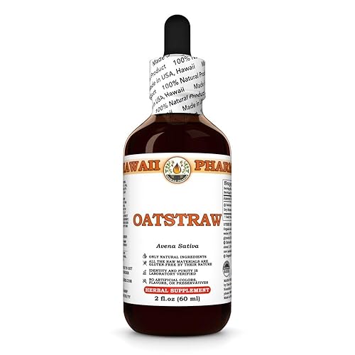 Hawaii Pharm Oat Straw Alcohol-Free Liquid Extract, Professional Grade, Small Batch Crafted Oats Straw (Avena Sativa) Dried Tops Glycerite Natural