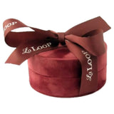 LA LOOP Plush Velvet Bow Gift Box Burgundy Red for LA LOOP eyeglass Necklaces