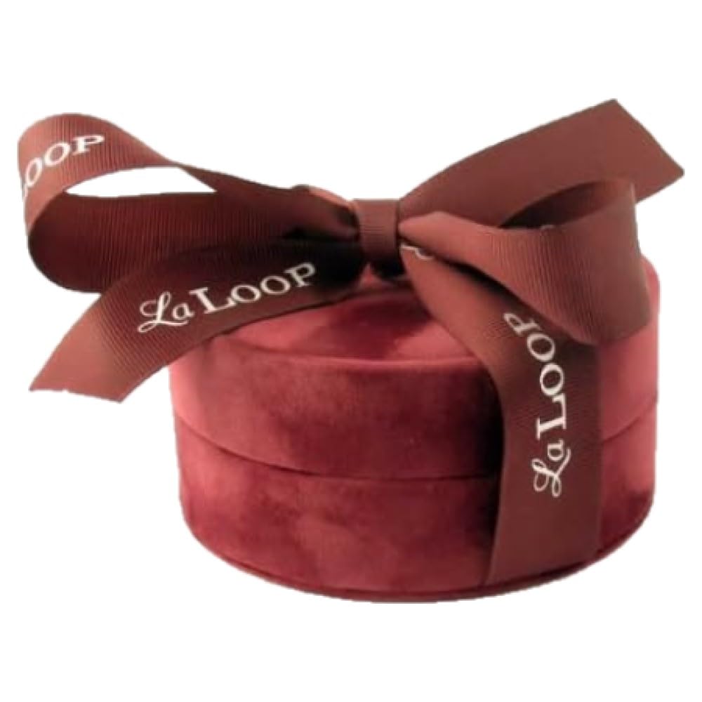 LA LOOP Plush Velvet Bow Gift Box Burgundy Red for LA LOOP eyeglass Necklaces