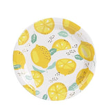 Geeklife Gold Lemon Paper Plates, 7 inch Decorative Floral Fruit Disposable Party Dessert Plates, 20 count