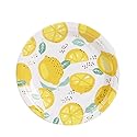 Geeklife Gold Lemon Paper Plates, 7 inch Decorative Floral Fruit Disposable Party Dessert Plates, 20 count