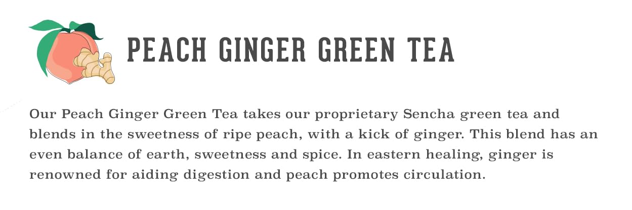 Yamamotoyama Peach Ginger Green Tea, 18 bags
