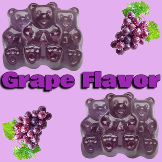 Irresistibly Delicious Grape Gummy Bears - 1.5 lbs of Fruity Bliss-Soft, Chewy, and Bursting with Tangy Delight-Great for Kids and Adults of All