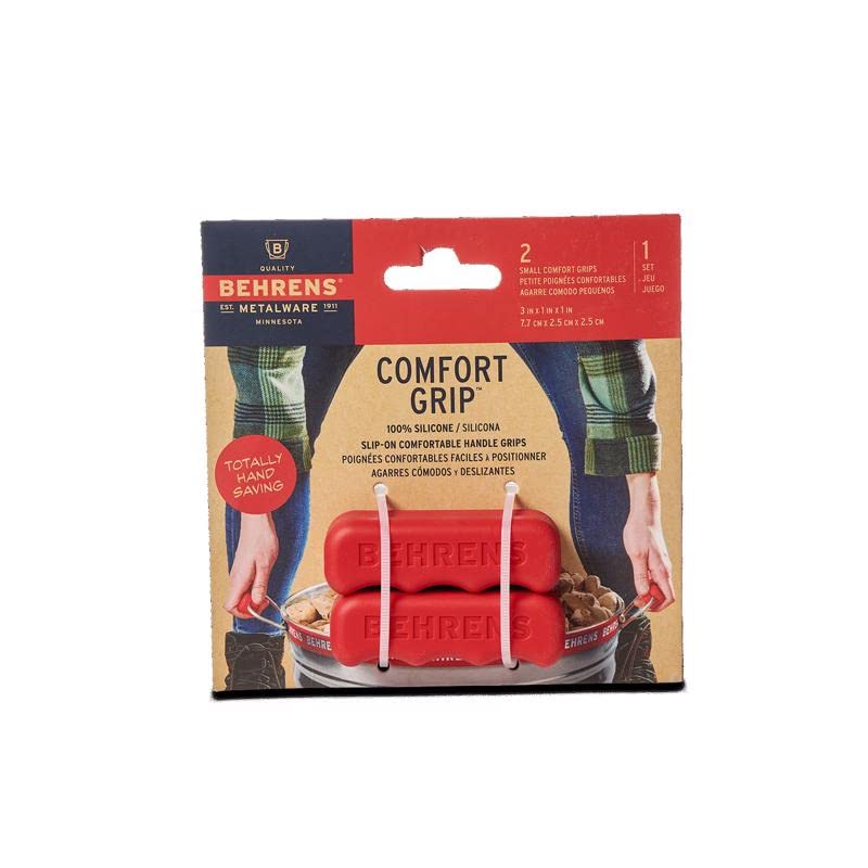 Behrens Small 2-Pack Red Comfort Grips for Buckets, Pails & Cans - Durable Silicone Hand Protection