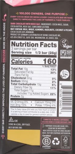 Divine Chocolate Chocolate Bar Dark Pink Himalian Salt, 3 Ounce