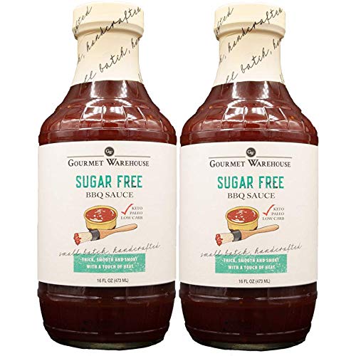 Gourmet Warehouse Sugar Free BBQ Sauce, Premium Barbecue Sauces Handcrafted In Small Batches Gluten-Free, HFCS-Free, Low Carb, Paleo, Keto Friendly