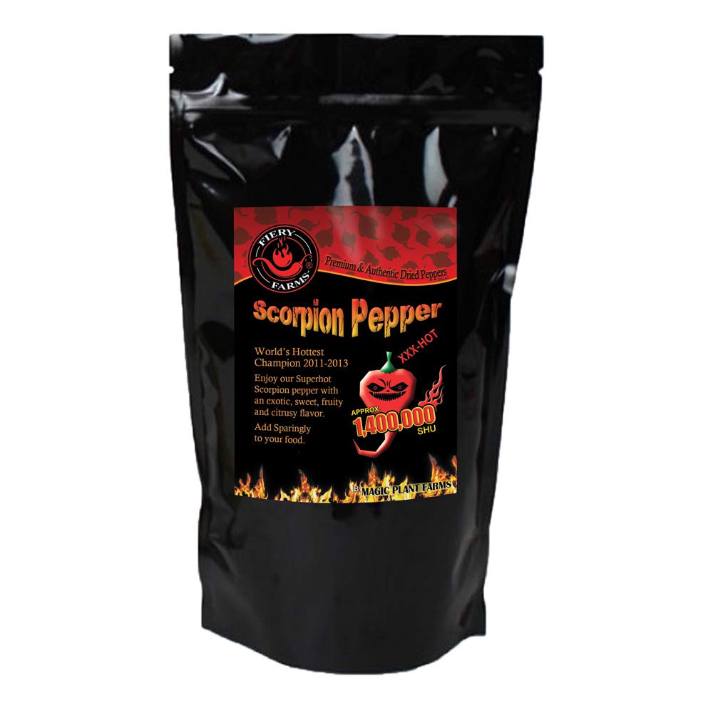 Red Scorpion Butch -T Pepper Flakes by Magic Plant, 4 Oz - 1.2M+ SHUs - Extreme Heat, Sweet & Fruity Flavor - Natural, Non-GMO Gourmet Crushed Chilies