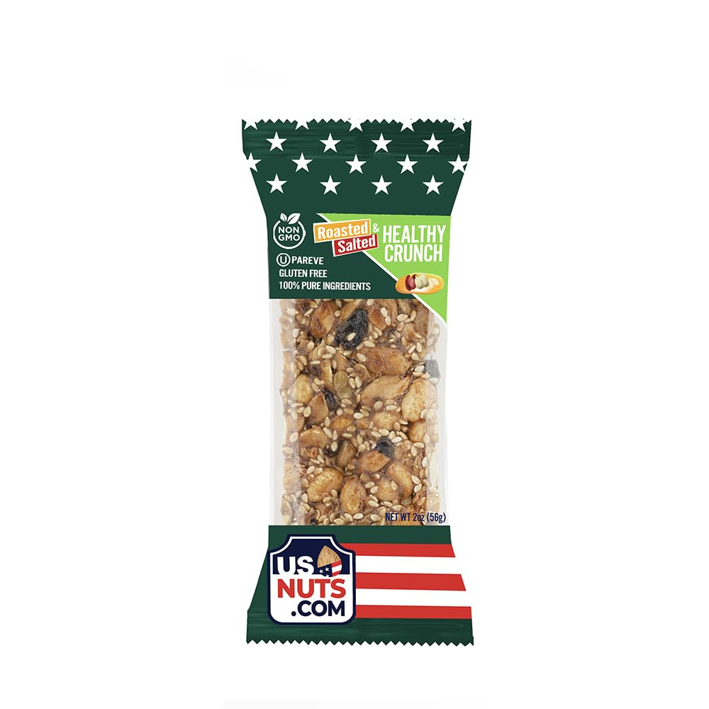 USNUTS Roasted and Salted Honey Crunch Bar (Healthy Mix, 12 Bars/box)