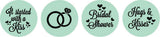 Darling Souvenir 190 Pcs Mint Pre-Wedding Celebration Candy Drop Stickers - Self-Adhesive Mini Chocolate Wrappers for Bridal Shower, Bride Tribe