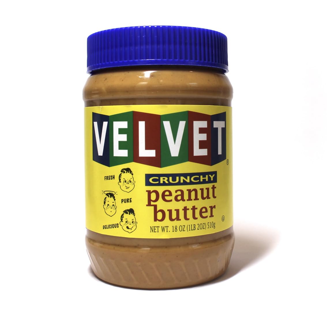 Velvet Peanut Butter, Crunchy - Detroit’s Classic Since 1937, Smooth & Nostalgic Spread with “Fresh, Pure, Delicious” Label, Made in the USA