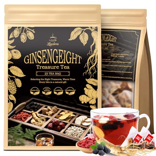 Kidney Tea Formula Ginseng Six Treasure Tea, Kidney Cleanse Detox & Repair with 8 Precious Ingredients for Men and Women, Traditional Plant Root Blend