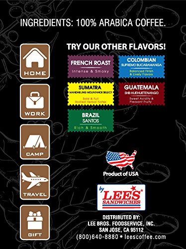 Lee's Coffee Pourover Exclusive Fresh Ground Coffee Filter Packs, Vietnam Buon Me Thuot Delight, 16 Count
