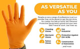 S&G Orange Nitrile Gloves | 100 Pcs | Medium | Disposable Latex-Free 8Mil Thick Heavy Duty Powder-Free for Mechanics, Industrial