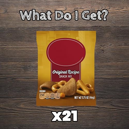 Savory Snack Mix - 21 Count Bulk Box of Individually Wrapped Snack Mix Packs (1.75 oz Each) - Assembled by Bussin Boxes