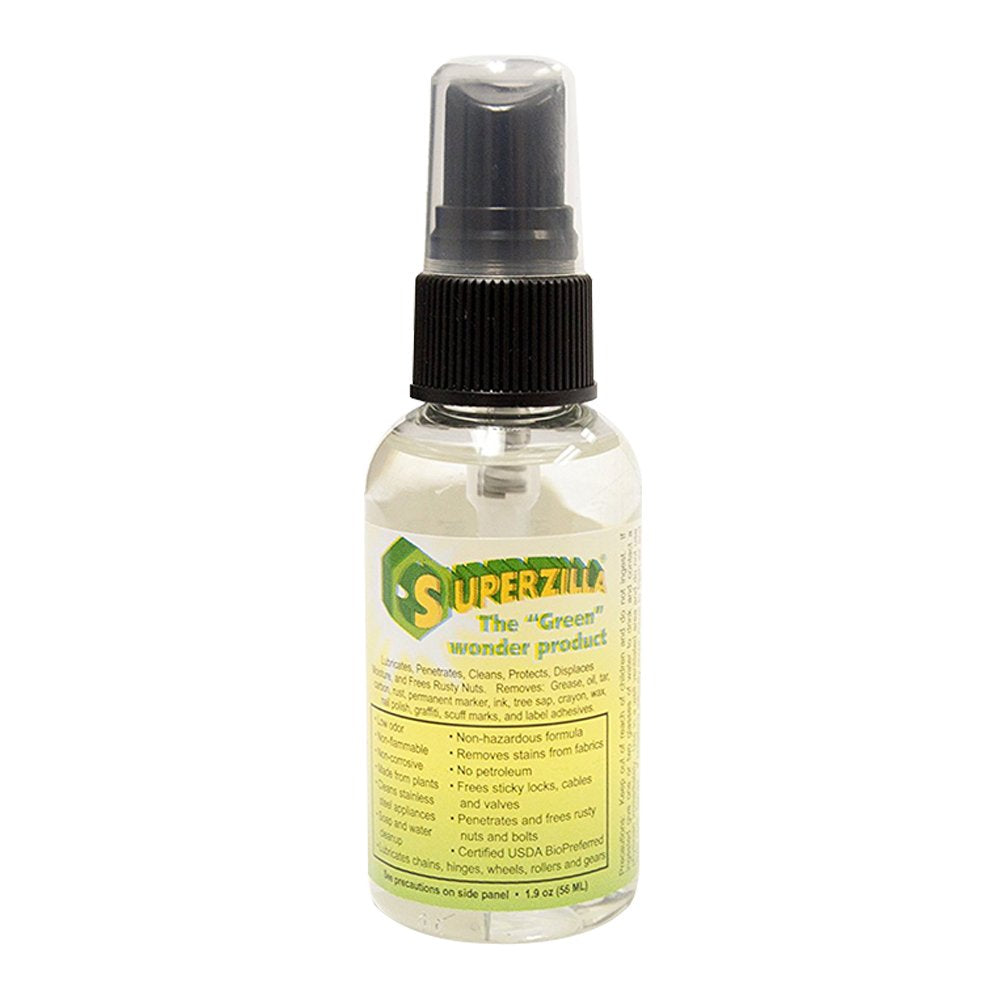 Superzilla - Powerful All-Purpose Cleaner and Lubricator - “The Green Wonder Product” - 1.9oz Spray Bottle
