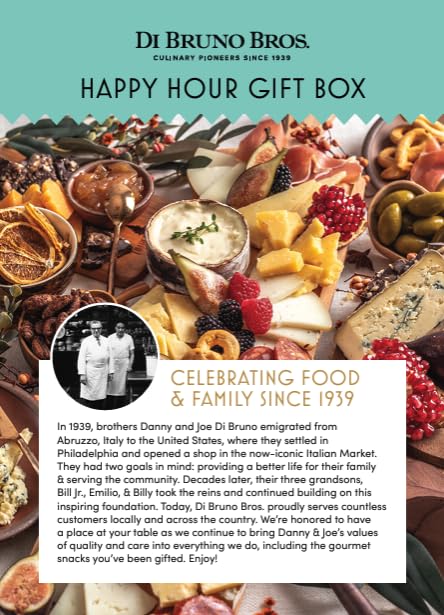 Di Bruno Bros Happy Hour Kit Gift Box: Gourmet Italian Snacking Foods Perfect for Hosting Home or Office Parties | Great for Holiday Entertaining