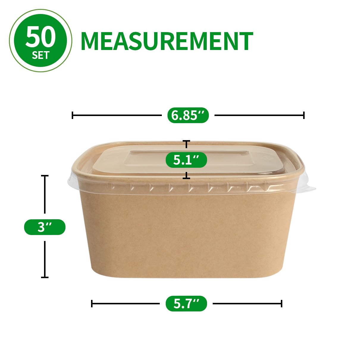 bloomoon 35 oz Paper Meal Prep Containers 50 Pack, Cardboard Food Containers with Lids for Lunch, Meal Prep Leftover Storage, Paper Togo Food