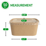 bloomoon 35 oz Paper Meal Prep Containers 50 Pack, Cardboard Food Containers with Lids for Lunch, Meal Prep Leftover Storage, Paper Togo Food