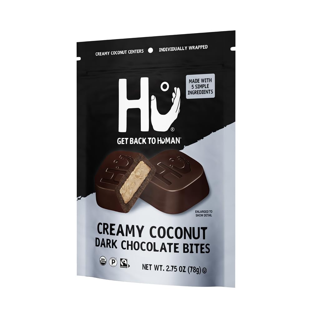Hu Cashew Butter + Pure Vanilla Bean Dark Chocolate Bites | 1 Pack | Natural Organic Vegan, Gluten Free, Paleo, Non GMO, Fair Trade Dark Chocolate