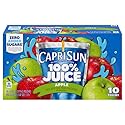 Capri Sun 100% Juice from Concentrate Juice Boxes, 10 Pouches, for School Lunches and On-the-Go Hydration, Apple with Added Ingredients, All Natural