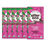 Alter Eco Raspberry Creme Truffle Thins, Chocolate Bar with Gooey Ganache Truffle Filling, Organic, Gluten & Soy-Free, Non-GMO Snacks, No Additives