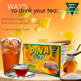 Piña Max Tea - Pineapple Herbal Tea with Green Tea, Pu-Erh Red Tea, Artichoke & Oats - 30 Tea Bags (3.17 oz) - Refreshing & Smooth Herbal Blend