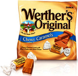 Werther's Original Chewy Caramel Candies - Individually Wrapped Soft & Chewy Candy Pieces, Sweets for Parties or Holidays - 2.4 oz Bags (Pack of 4)
