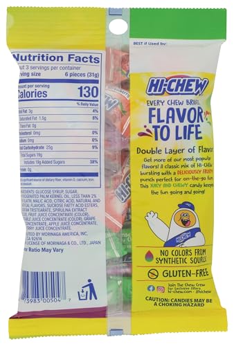 Morinaga Hi-Chew Fruit Chews, Regular Mix, 3.53 Ounce