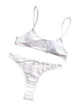 Women's Sexy Back Bikini 2021 Swimwear Swimsuit (White, L)