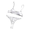 Women's Sexy Back Bikini 2021 Swimwear Swimsuit (White, L)