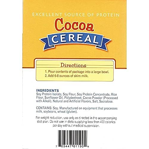 Proteinwise Cereal, Cocoa, High Protein, Healthy Snacks, Low Carb, Low Calorie, Kids Snacks, Bariatric, Kosher, 7/Box