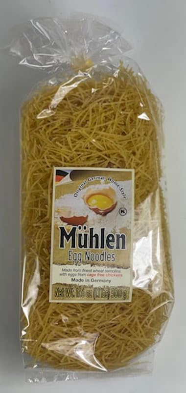 German Egg Thin Noodle Wheat Semolina VERMICELLI 1.1lb | 500g (Pack of 1)