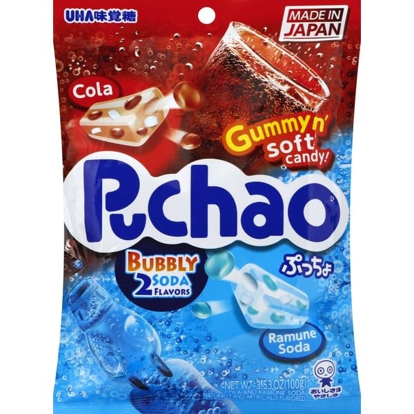 Uha Mikakuto, Candy Puchao Bubbly Soda, 3.53 Ounce