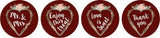 Darling Souvenir 190 Pcs Maroon Bridal Shower Chocolate Drop Labels Stickers - Self-Adhesive Mini Candy Wrappers for Bride to Be Celebration, Wedding