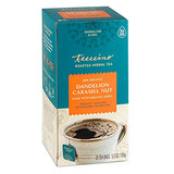 Teeccino Dandelion Caramel Nut Tea, 25 Tea Bags - Caffeine Free, Roasted Herbal Tea with Prebiotics, 3x More Herbs than Regular Tea Bags, Gluten Free