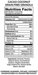 Julie's Real Grain Free Granola - Cacao Coconut - Gluten Free & Low Net Carb - Pack of 4